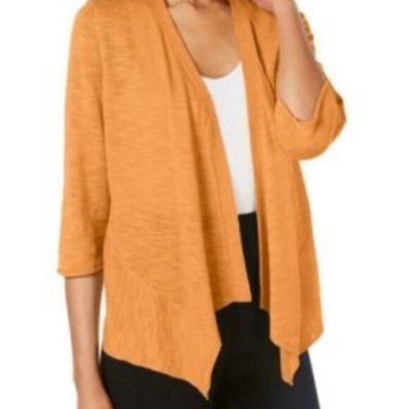 Alfani Sunset Orange Open-Front Cardigan - Picture 2 of 7
